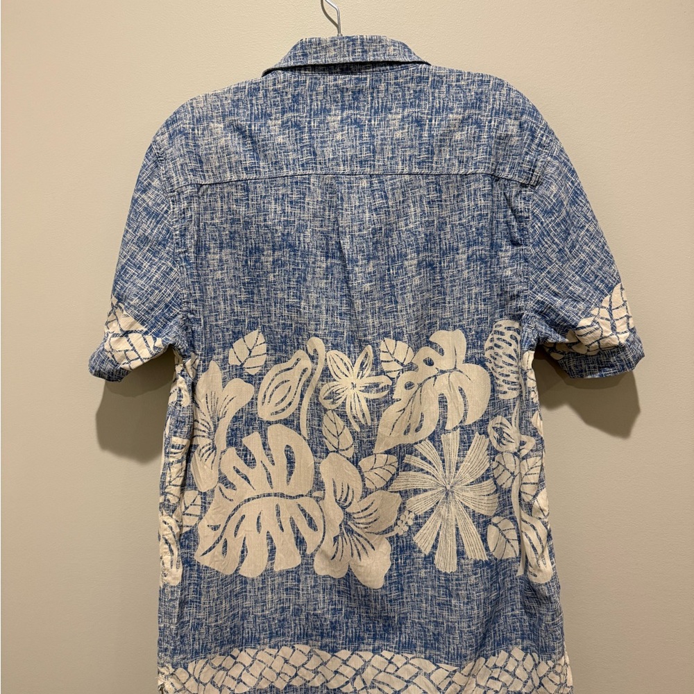 Men’s Island Republic Blue White Floral Hawaiian Resort Wear Silk Men's Shirt XL - Picture 2 of 9